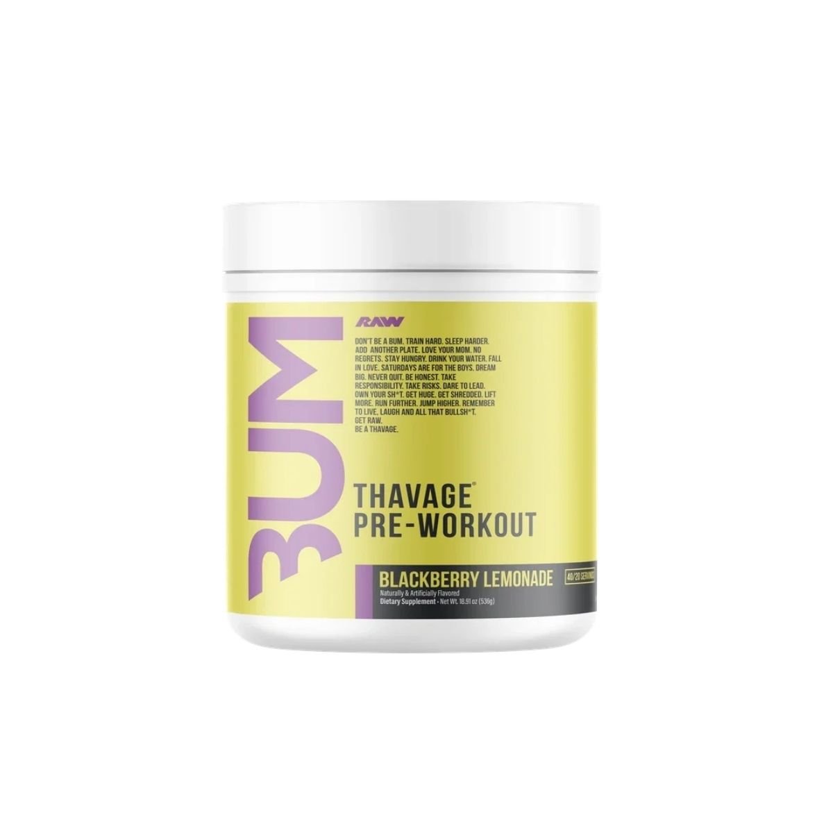RAW Nutrition CBUM Thavage Pre-Workout 520g Blackberry - RAW Nutrition - Shop&Trend